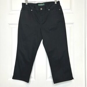 LRL Lauren Ralph‎ Lauren Jeans Cropped Black Denim Jeans Womens Size 6